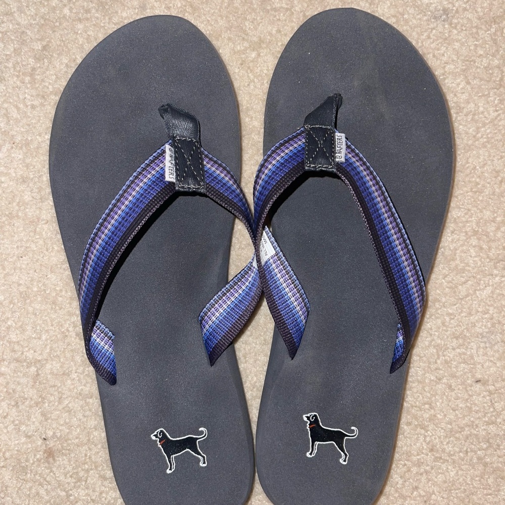 Black Dog Flip Flops
